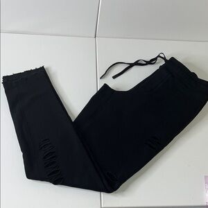 EUC Alo Yoga Black Distressed Jogger SweatPants Medium